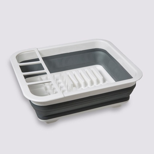 FIVE ocjeđivač posuđa, sklopivi, 36.5x31.5x12.2 cm, bijelo/sivi