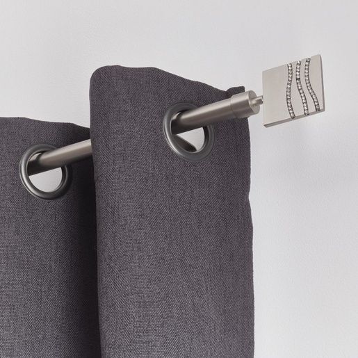 LUANCE set karniša, razvlačni, promjer 16-19 mm, 210-380 cm, strass, siva