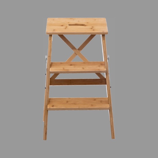 FIVE sklopive ljestve s 3 gazišta, 50x43.5x63.5 cm, bambus