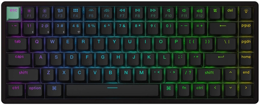 Keychron K2 HE, Nebula Gateron 2.0 magnetic switch, US ANSI, HR znakovi, 75% veličina, bežična mehanička tipkovnica, crna, K2H-J1