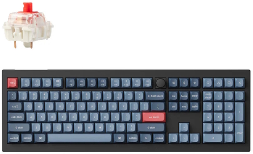 Keychron V6 Max, Red Gateron Jupiter switch, US ANSI, HR znakovi, bežična mehanička tipkovnica, crna, V6M-D1