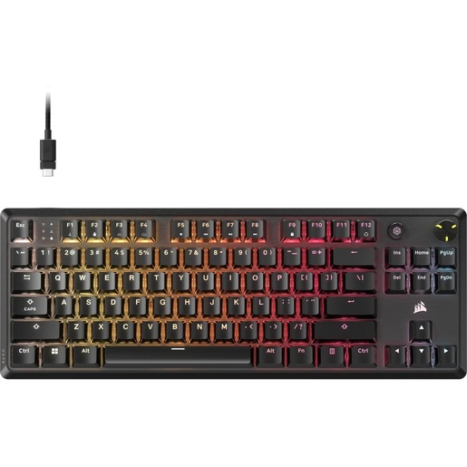 Corsair K70 Core, mehanička tipkovnica, žičana, Corsair MLX Red switch, TKL, crna, CH-911911E-NA