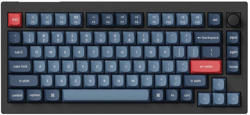 Keychron V1 Max, Red Gateron Jupiter switch, US ANSI, HR znakovi, 75% veličina, bežična mehanička tipkovnica, crna, V1M-D1
