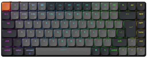 Keychron K3, Keychron low-profile mechanical switch, UK ISO, HR znakovi, 75% veličina, bežična mehanička tipkovnica, crna, K3X-H1-UK