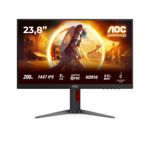 AOC monitor 24G4HA 24", Fast IPS, 200Hz, 0.5ms, DP, 2xHDMI, HAS, zvučnici