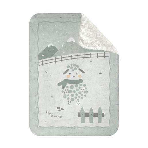 Kikka Boo Deka Soft Sherpa 80x110 - Sleepy Sheep, zelena