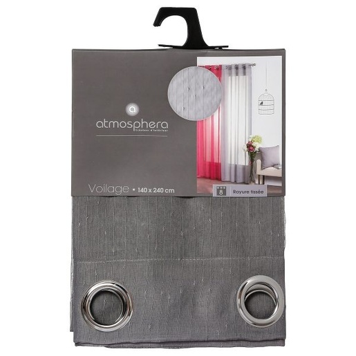 Atmosphera zavjesa Striped, 140x240 cm, siva