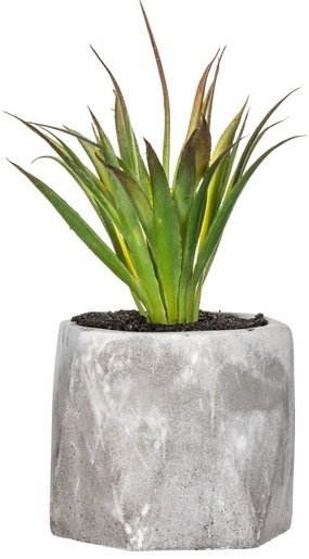 Atmosphera umjetno cvijeće u tegli - sukulenti, 7x14 cm, bijela