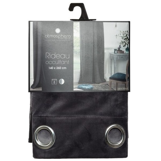 Atmosphera zavjesa Blackout Velvet, 140x260 cm, siva