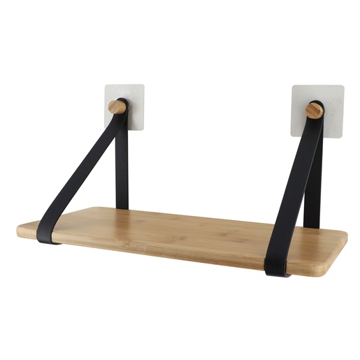 Tendance polica, bambus/imitacija kože, crna