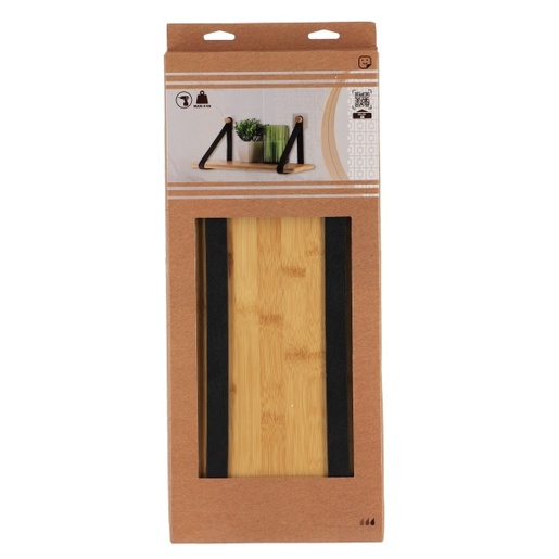 Tendance polica, bambus/imitacija kože, crna