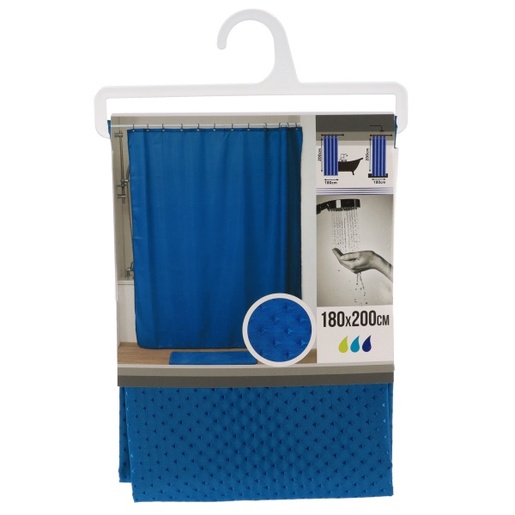 Tendance zavjesa za kadu Diamond, 180x200 cm, plava