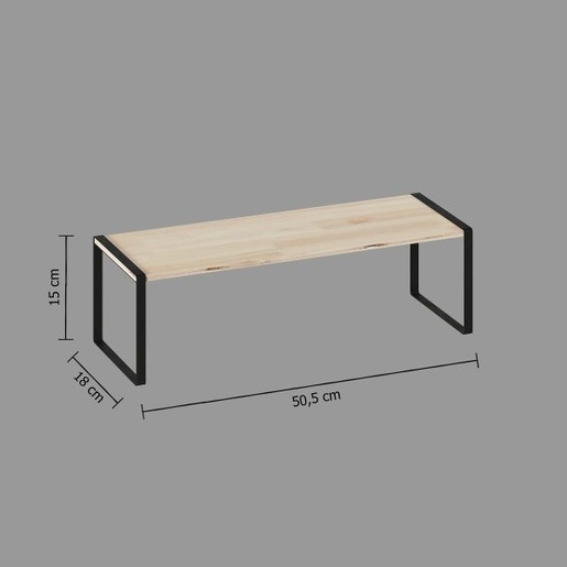 Five kuhinjska polica, 50.5x18x15 cm, crna