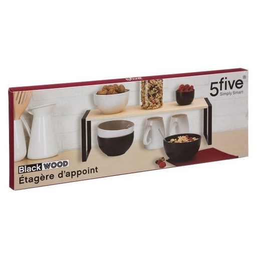 Five kuhinjska polica, 50.5x18x15 cm, crna