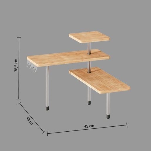 Five polica kuhinjska Bamboo, 45x43x38.5 cm