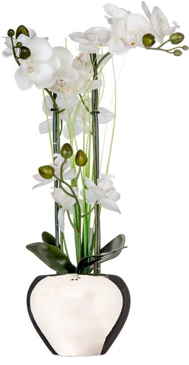 Atmosphera umjetno cvijeće u tegli - orhideja, 53 cm, srebrna