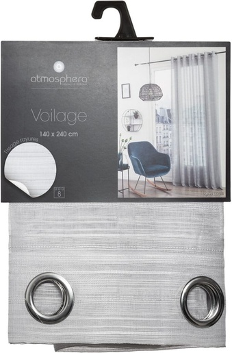 Atmosphera zavjesa Louis, 140x240 cm, siva