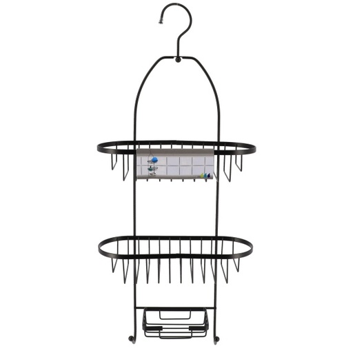 Tendance viseća dvostruka košarica za tuš s držačem za sapun, crna