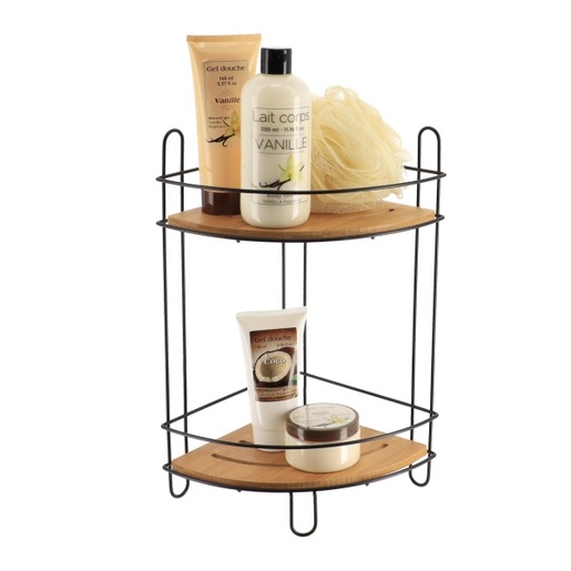 Tendance košarica za tuš dvostruka kutna, crna