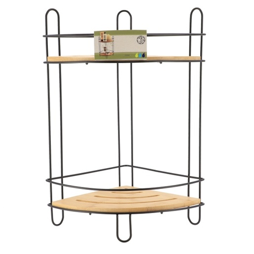 Tendance košarica za tuš dvostruka kutna, crna