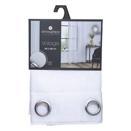 Atmosphera zavjesa Leaf, 140x240 cm, bijela