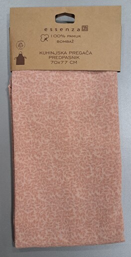 Kuhinjska pregača printana, 70x77cm, roza