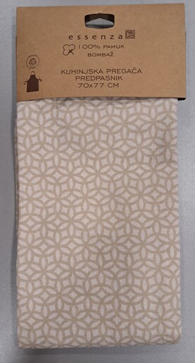 Kuhinjska pregača printana, 70x77cm, bež