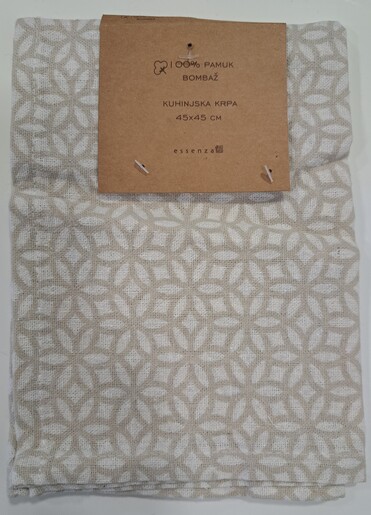 Kuhinjska krpa printana, 45x45cm, bež