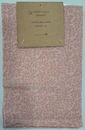 Kuhinjska krpa printana, 45x45cm, roza