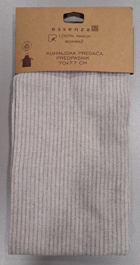Kuhinjska pregača printana, 70x77cm, siva