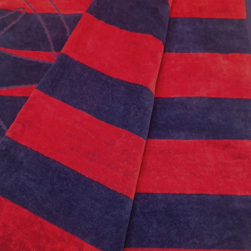 Ručnik za plažu, 85x180cm, pruge, crvene/plave