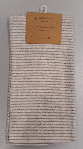 Kuhinjska krpa frotir, 38x63 cm, sive pruge
