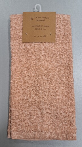 Kuhinjska krpa frotir, 38x63 cm, rozo lišće