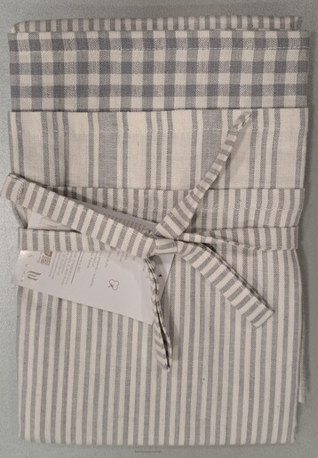 Kuhinjska krpa, 3/1 s trakom, 50x70 cm, siva