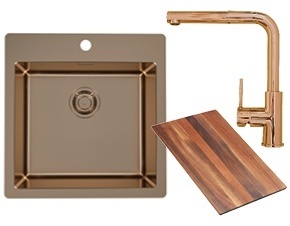 Alveus set PURE 30 i slavina ZEOS-P Copper