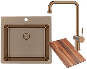 Alveus set PURE 70 i slavina FLORA Copper