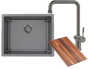 Alveus set QUADRIX 50 i slavina FLORA Anthracite