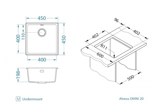 Alveus set OMNI 20 i slavina ROXA G91