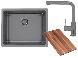 Alveus set QUADRIX 50 i slavina ZEOS-P Anthracite