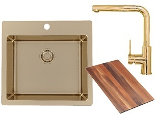 Alveus set PURE 70 i slavina ZEOS-P Bronze