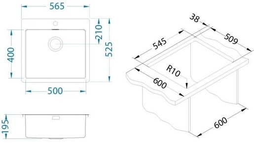Alveus set PURE 70 i slavina ZEOS-P Bronze