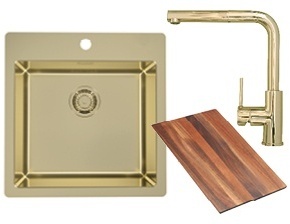 Alveus set PURE 30 i slavina ZEOS-P Gold