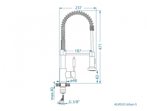 Alveus slavina Urban-S, Inox