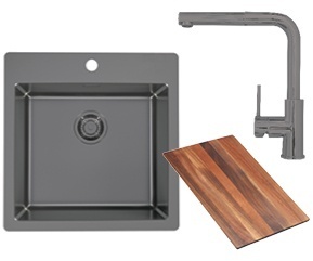 Alveus set PURE 30 i slavina ZEOS-P Anthracite