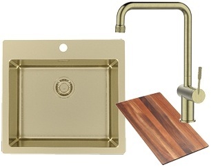 Alveus set PURE 70 i slavina FLORA Gold