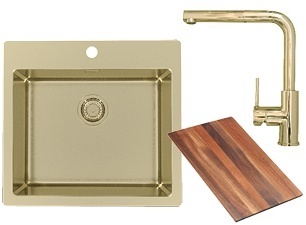 Alveus set PURE 70 i slavina ZEOS-P Gold