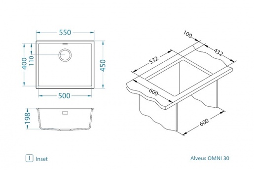 Alveus set OMNI 30 i slavina ROXA G81