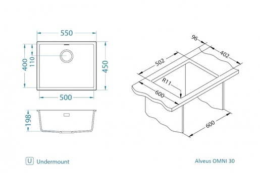 Alveus set OMNI 30 i slavina ROXA G81