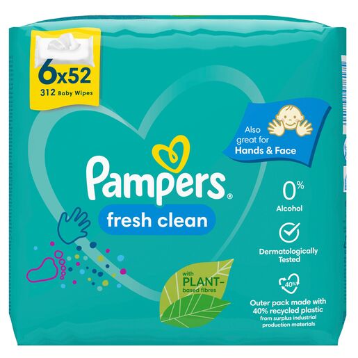 Pampers Fresh vlažne maramice, 6x52 kom