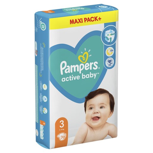 Pampers Active Baby Maxi Pack pelene, vel. 3 (6-10kg), 70 kom